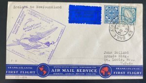 1939 Dublin Ireland First Trans Atlantic Flight Airmail Cover To St Louis MO USA