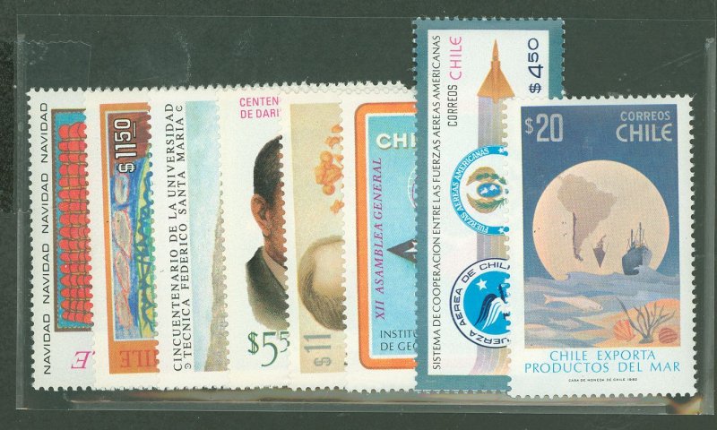 Chile #611/622  Single (Complete Set)