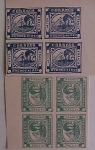 ARGENTINA BA LOCAL POSTS BLOCKS 2 DIFF MINT NO GUM