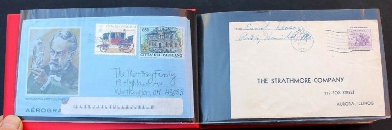 Worldwide Stamp Collection Lot of 100 Covers in Clean Light House Album