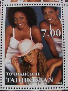 ​TAJIKISTAN-2002 FAMOUS DESTINY'S CHILD- MNH SHEET OF 9-VERY FINE