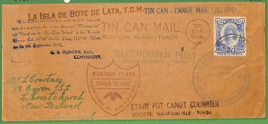 ZA1506 - TOGA - POSTAL HISTORY - OVERSIZED Cover to New Zealand  TIN CAN MAIL