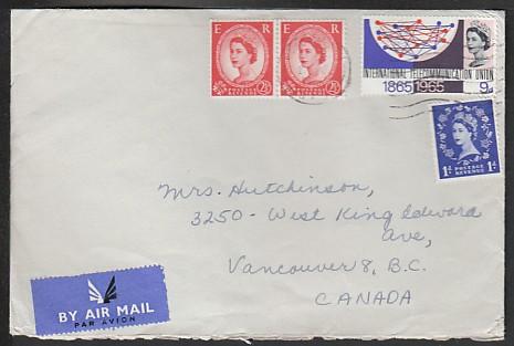 Great Britain to Vancouver B.C. Canada  airmail cover 