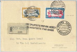 71490 - EGEO - Postal History - Sass EXP. PA 19/20 on ENVELOPE recommended 1932-