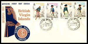 British Virgin Islands 237-240 Ships Uniforms U/A FDC