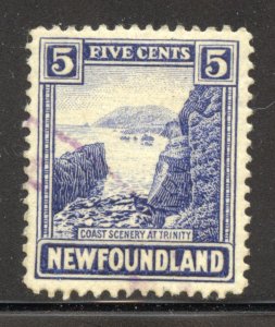 Newfoundland Scott 135 Used LH - 1923 Coast of Trinity - SCV $2.25