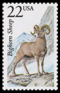 US 2288 North American Wildlife Bighorn Sheep 22c single MNH 1987