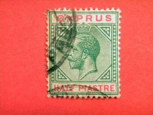 CYPRUS, 1912, used ½pi. green and red, King George V.