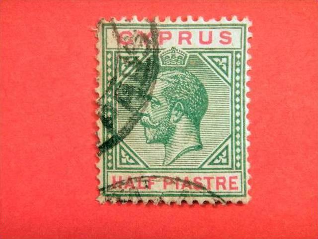 CYPRUS, 1912, used ½pi. green and red, King George V.