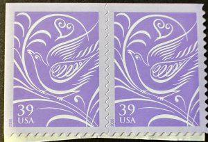 US # 3998 Wedding Dove  pair 39c 2006 Mint NH