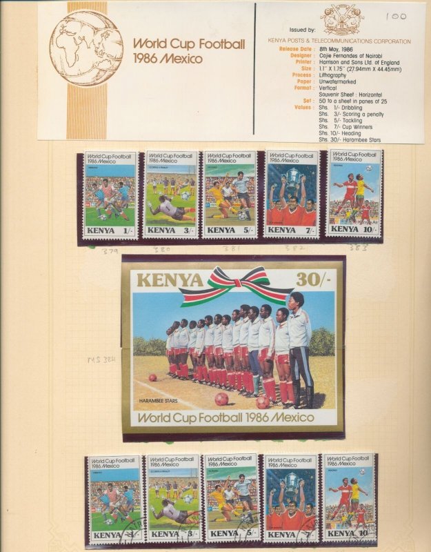 Kenya 1985/86 Wildlife Peace Soccer + Sheets M&U (Apx 85) BL1913