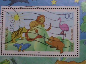 GERMANY-1995 SC # 1908  ZOO- FOR THE CHILDREN FANCY CANCEL S/S VERY FINE