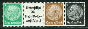 Germany Scott # 418 + 416 + 415 +label,mint nh,se-tenant,W74