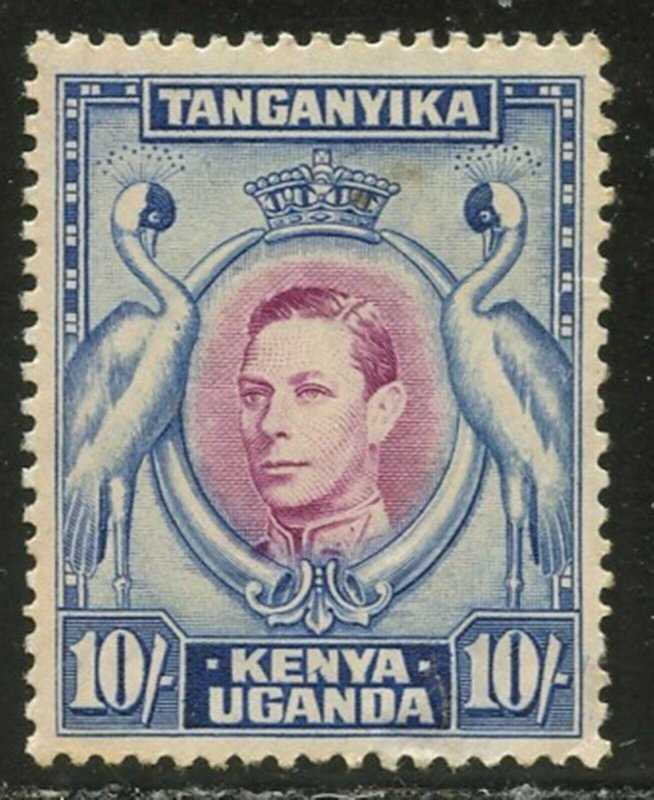 KUT Sc#84a (SG#149) 1938 KGVI 10sh Perf Variety Mint Hinged with Thin