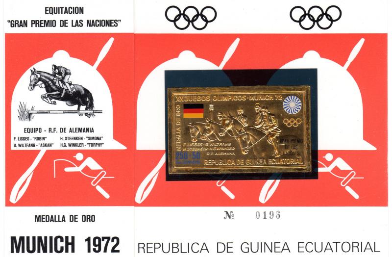 Equatorial Guinea 1972 Munich Olympics Winners Pure Gold Imperforated Mi#A172