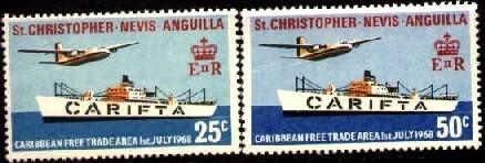 Caribbean Free Trade Areas, St. Kitts-Nevis SC#188-9 MNH set