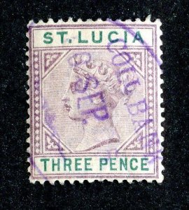 1886 St Lucia Sc.# 32 die B used cv $6.50 ( 9651 BCXX )