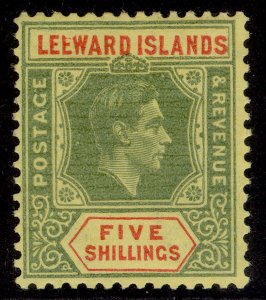 LEEWARD ISLANDS GVI SG112ba, 5s green & red/yellow, LH MINT. Cat £1200. BROKEN E