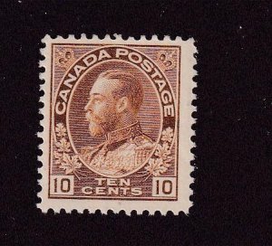 CANADA # 118 MNH KGV 10cts BISTRE BROWN ADMIRAL CAT VALUE $180