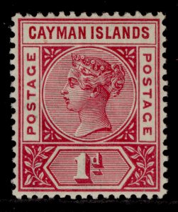 CAYMAN ISLANDS QV SG2a, 1d pale carmine, M MINT. Cat £21.