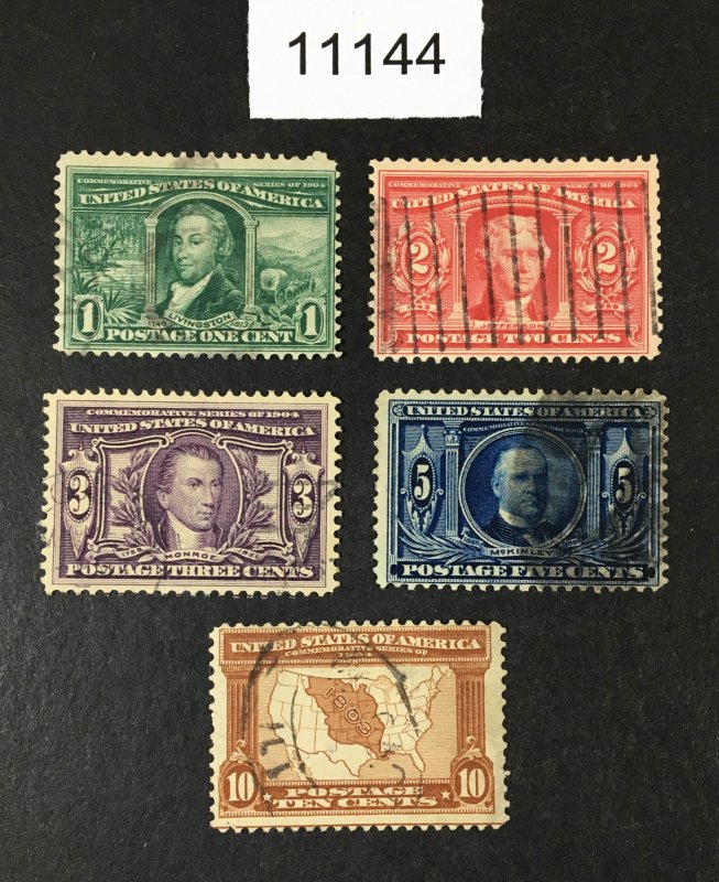 MOMEN: US STAMPS # 323-327 USED $84 LOT #11144