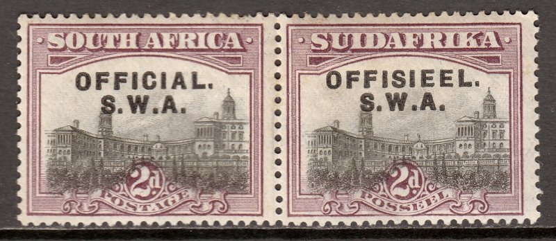 South West Africa - Scott #O8 - MH - Toning, unevenness - SCV $2.50