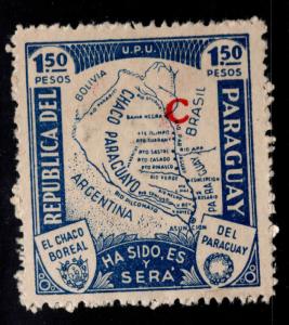 Paraguay Scott L36 MH* Thinned Interior mail Campana  C rural mail overprint