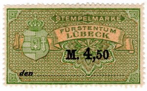 (I.B) Germany Revenue : Duty Stamp 4.50M (Lubeck)