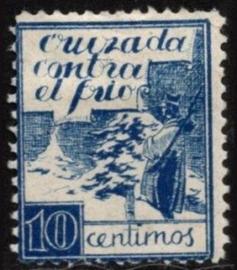 Vintage Spain Poster Stamp  Cruzada Contra El Frio Crusade Against The Cold