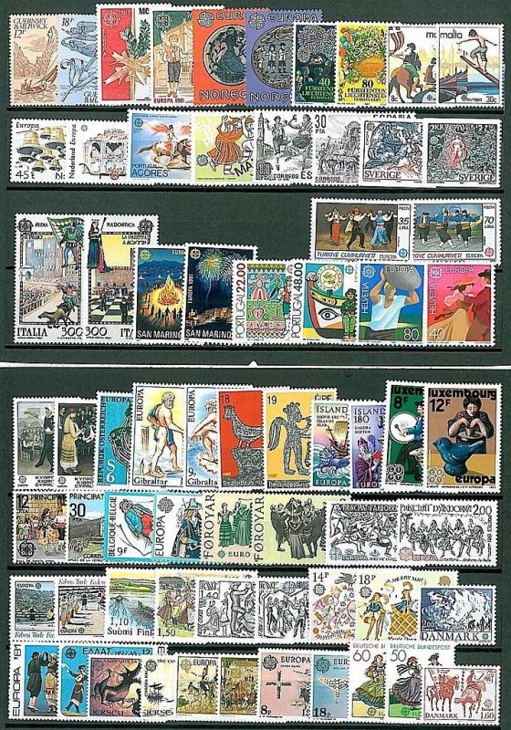 EUROPA : COMPLETE YEAR SET MNH - 1981 - 69 values