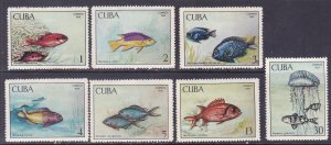 Cuba 1414-20 MNH 1969 Various Types of Fish Full 7 Stamp Set Very Fine