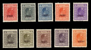 Yugoslavia #53-62 Cat$291.65, 1928 XXXX Overprints, complete set, hinged