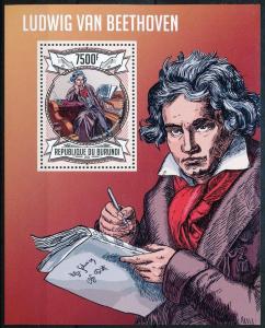 BURUNDI 2013 SHEET bur13116b BEETHOVEN COMPOSERS MUSIC