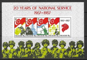 SINGAPORE SGMS557 1987 NATIONAL SERVICE  MNH