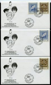 UN 1991 40th ANNIVERSARY WFUNA CACHET BY AL HIRSCHFELD  ON 10 FIRST DAY COVERS