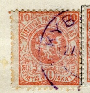 LITHUANIA;  1919 early issue fine used 10s. value