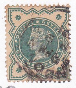 UK #125 Victoria 1/2p blue - green 1900