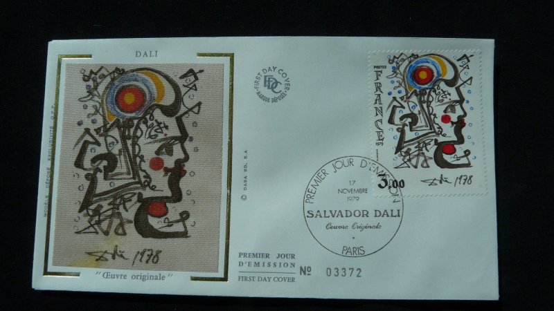 modern art paintings Salvador Dali FDC France 1979 (ref 37225)