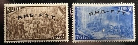 Italy Trieste Scott# 22, 27 Unused VF LH Cat $3.00