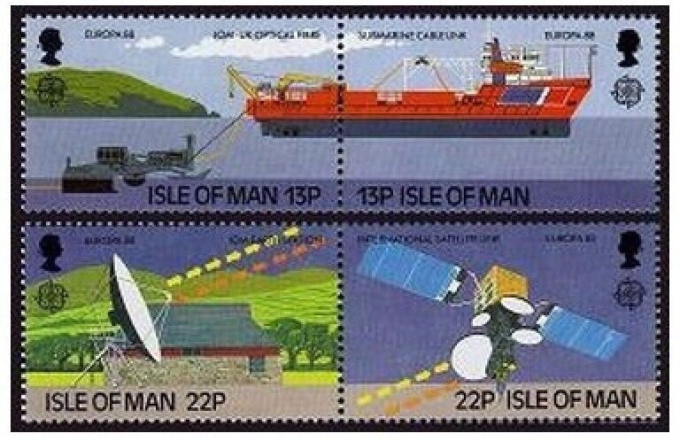 Isle of Man 363-366a,MNH.Michel 367-370. EUROPE CEPT-1988.Telecommunication.