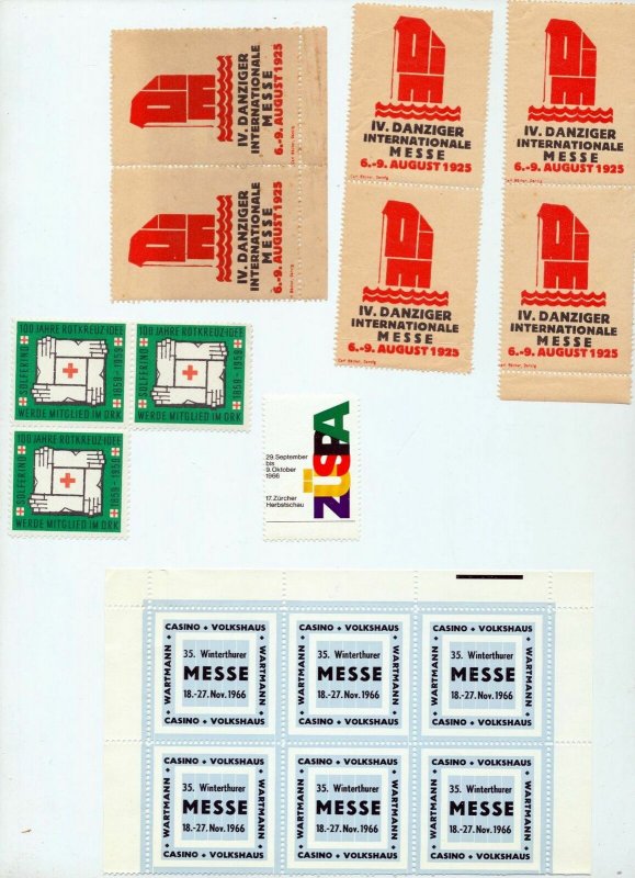 France Czech Swiss Danzig Poster Cinderella Labels (Appx 200+Stamps) NT 8736