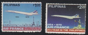 Philippines # 1438-1439, Concorde Aircraft, Mint LH, 1/3 Cat.