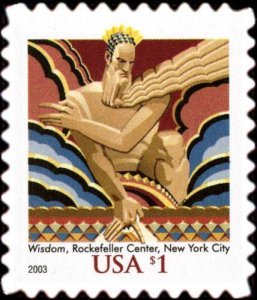 2003 $1 Wisdom, Rockefeller Center, New York City Scott 3766 Mint F/VF NH