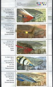 Canada #1720b 46¢ Fishing Flies (1998). Pane of 12. Six designs. MNH