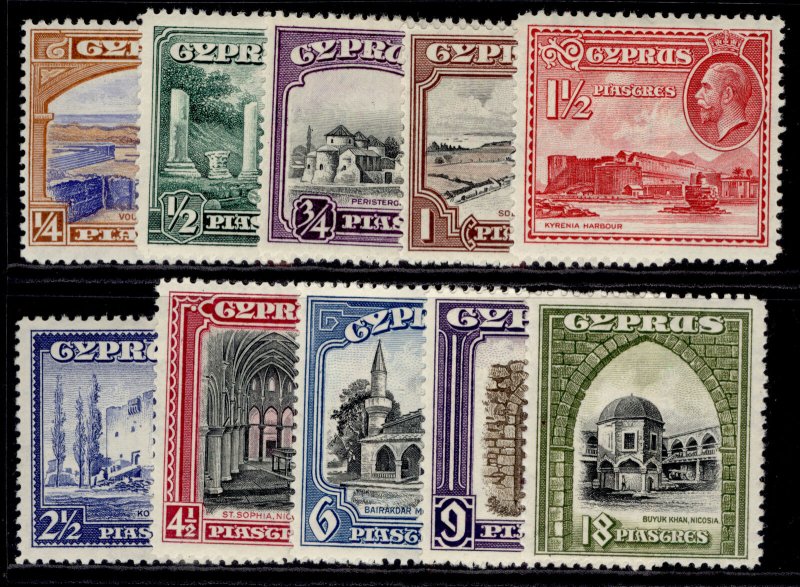 CYPRUS GV SG133-142, 1934 SHORT SET, M MINT. Cat £125.