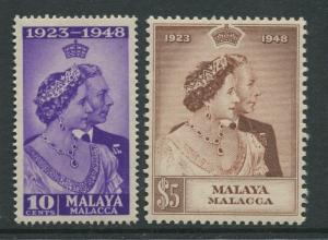 Malaya Malacca -Scott 1-2 - Silver Wedding Issue -1948 -MNH-Set of 2 Stamps