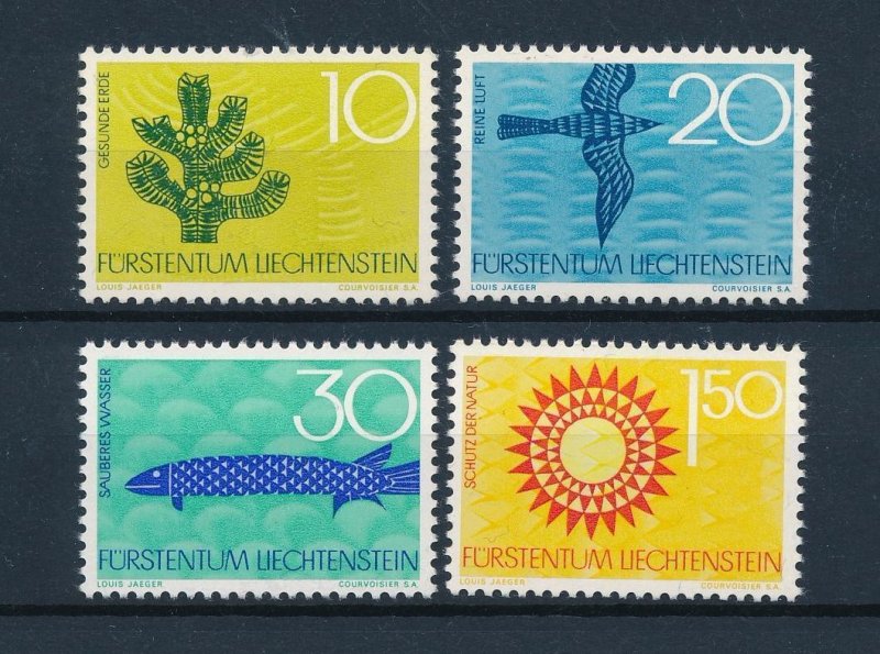 [49673] Liechtenstein 1966 Marine life fish plant Bird sun  MNH