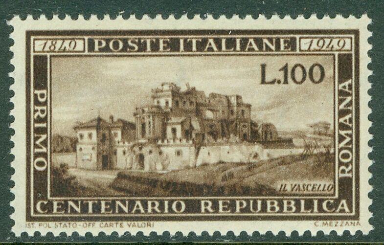 ITALY : 1949. Sassone #600 Very Fine, Mint Never Hinged. Perfect stamp. Cat €340