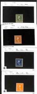 United States Postage Stamp, #498, 503, 504, 506, Mint Hinged, 1917