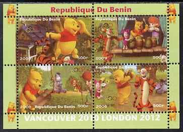 BENIN - 2009 - Olympics, Winnie the Pooh #2 - Perf 4v Sheet - MNH -Private Issue